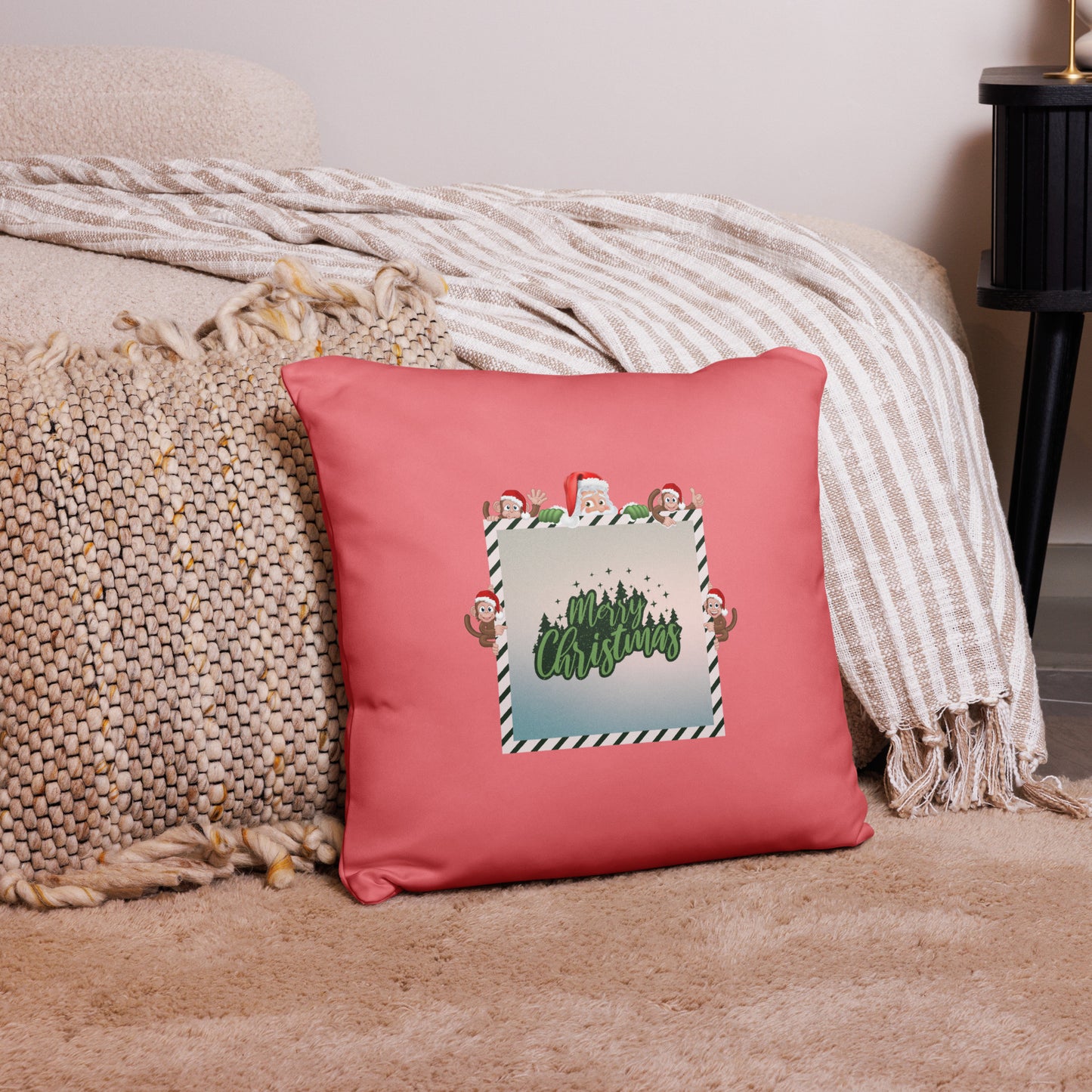 Merry Christmas Basic Pillow (P) (18"x18")