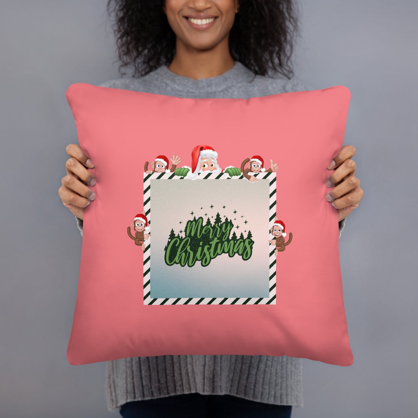 Merry Christmas Basic Pillow (P) (18"x18")