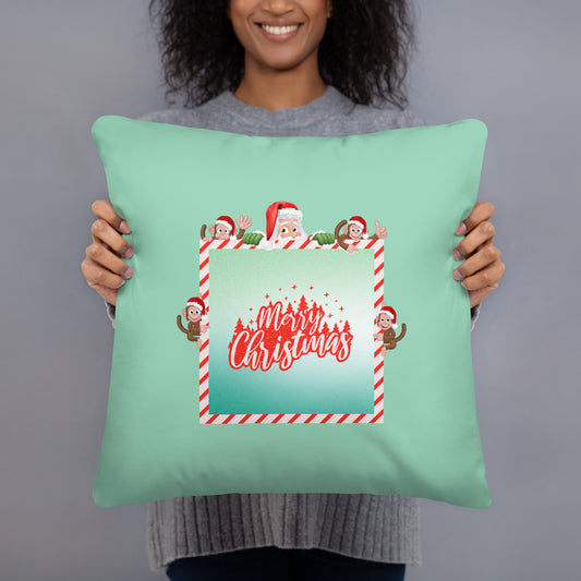 Merry Christmas Basic Pillow (G) (18"x18")