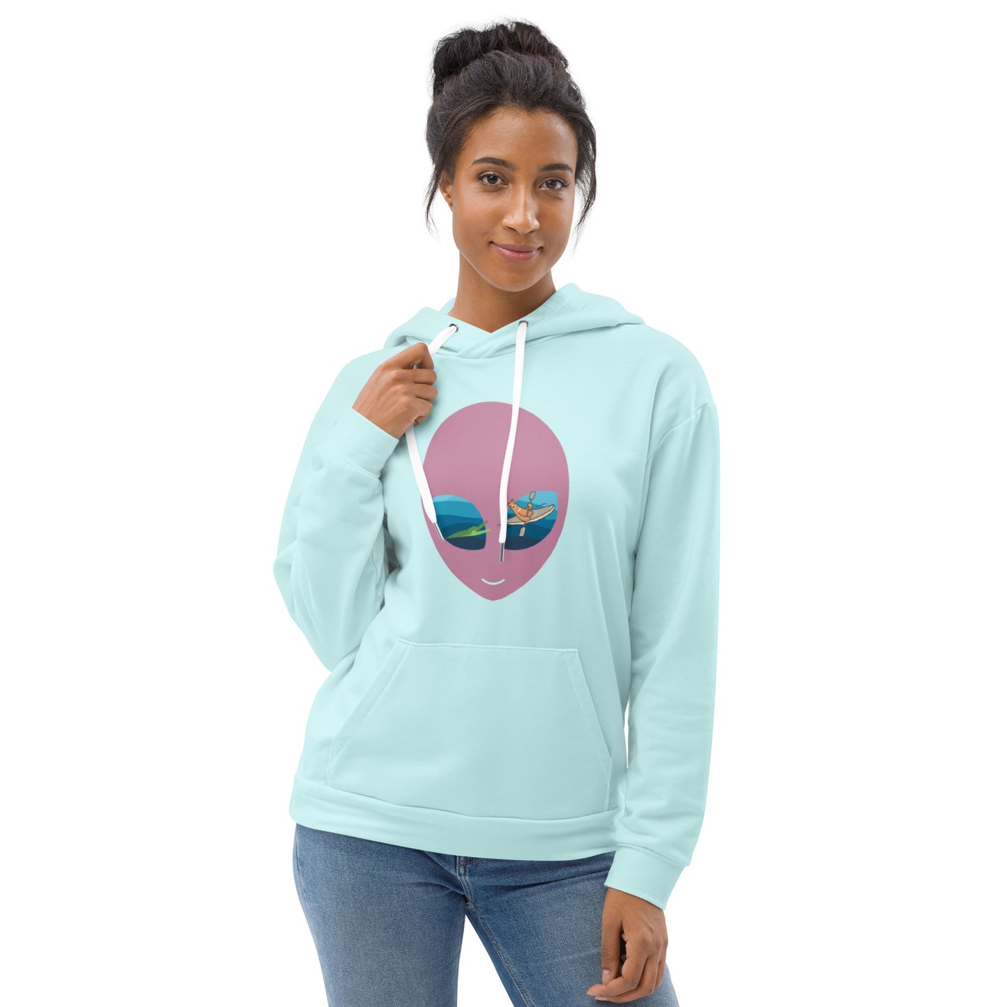 Alien Hoodie (Light Cyan)