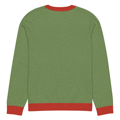 Grass Green Knitted Crew Neck Sweater