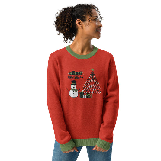 Chili Red Knitted Crew Neck Sweater