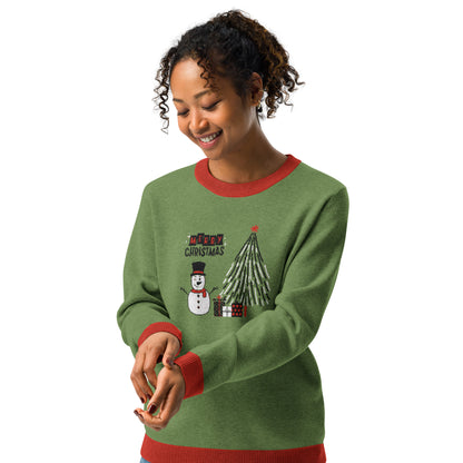 Grass Green Knitted Crew Neck Sweater