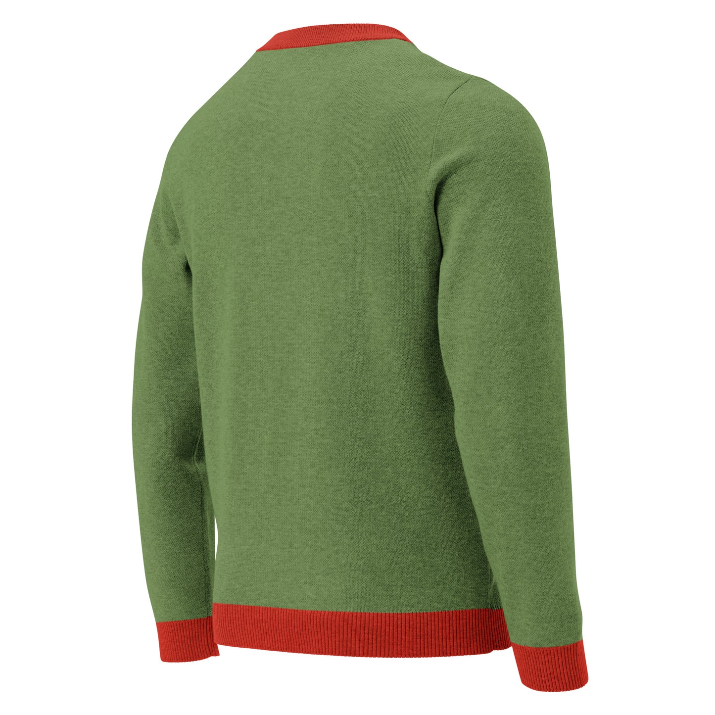 Grass Green Knitted Crew Neck Sweater