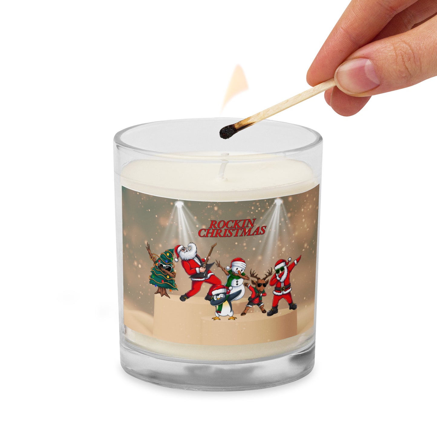 Sandi Rockin Christmas Glass Jar Soy Wax Candle