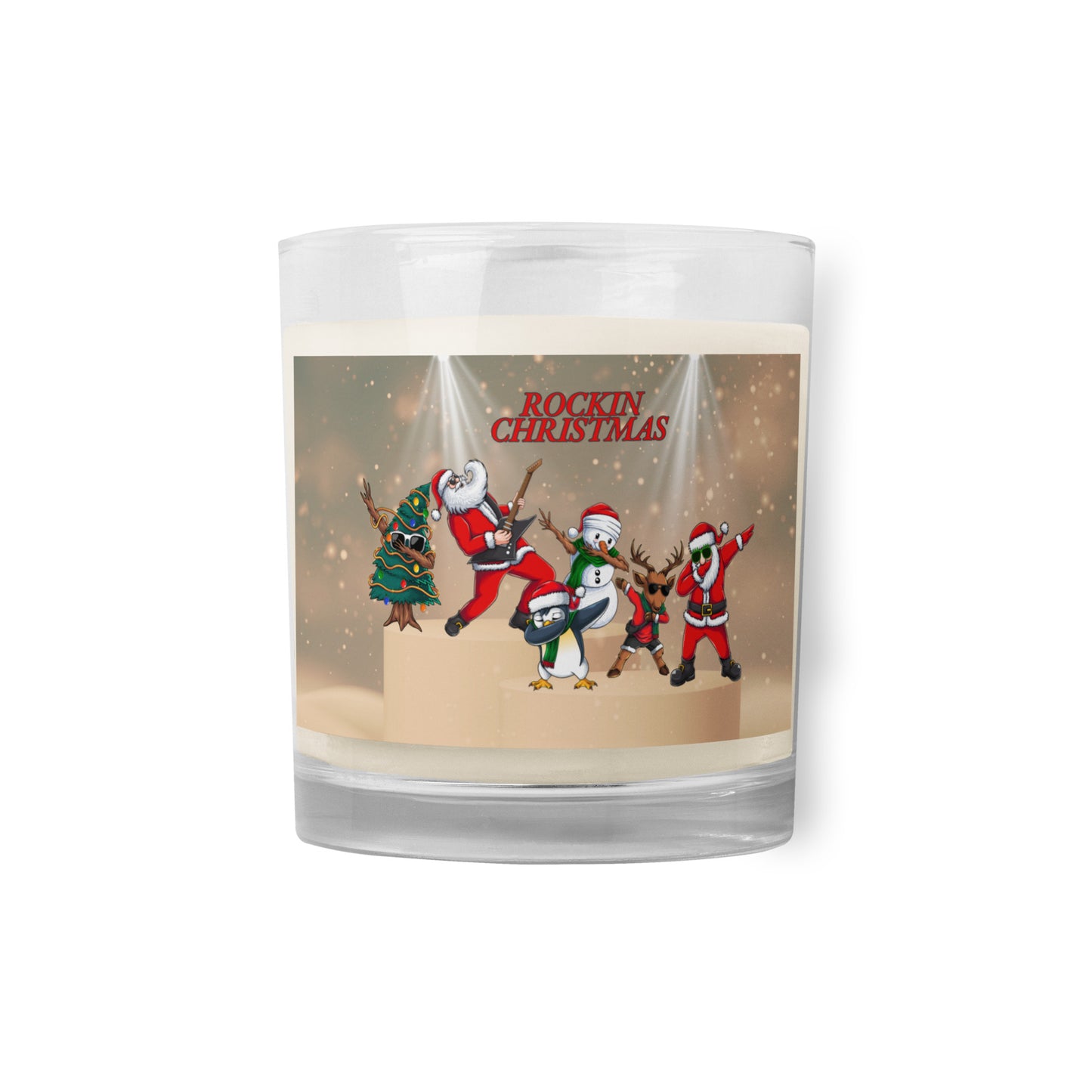 Sandi Rockin Christmas Glass Jar Soy Wax Candle