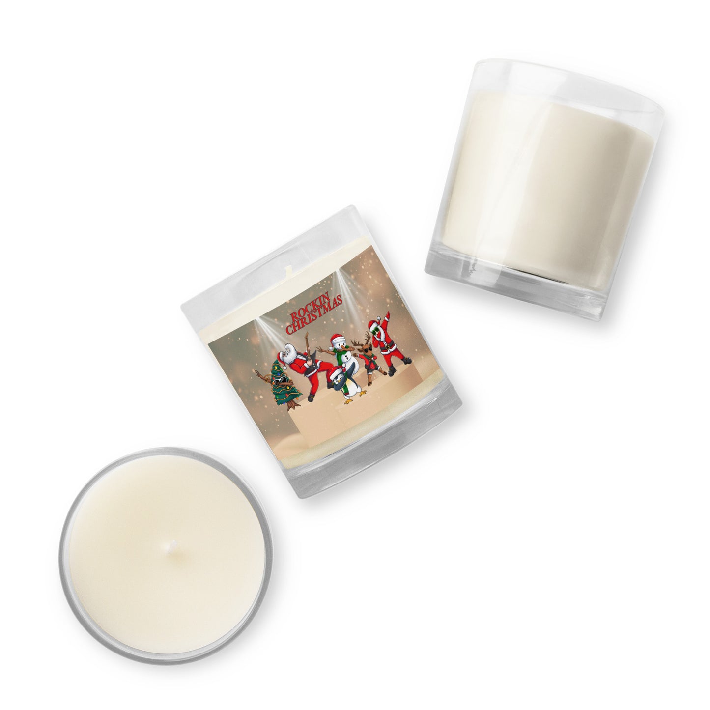 Sandi Rockin Christmas Glass Jar Soy Wax Candle