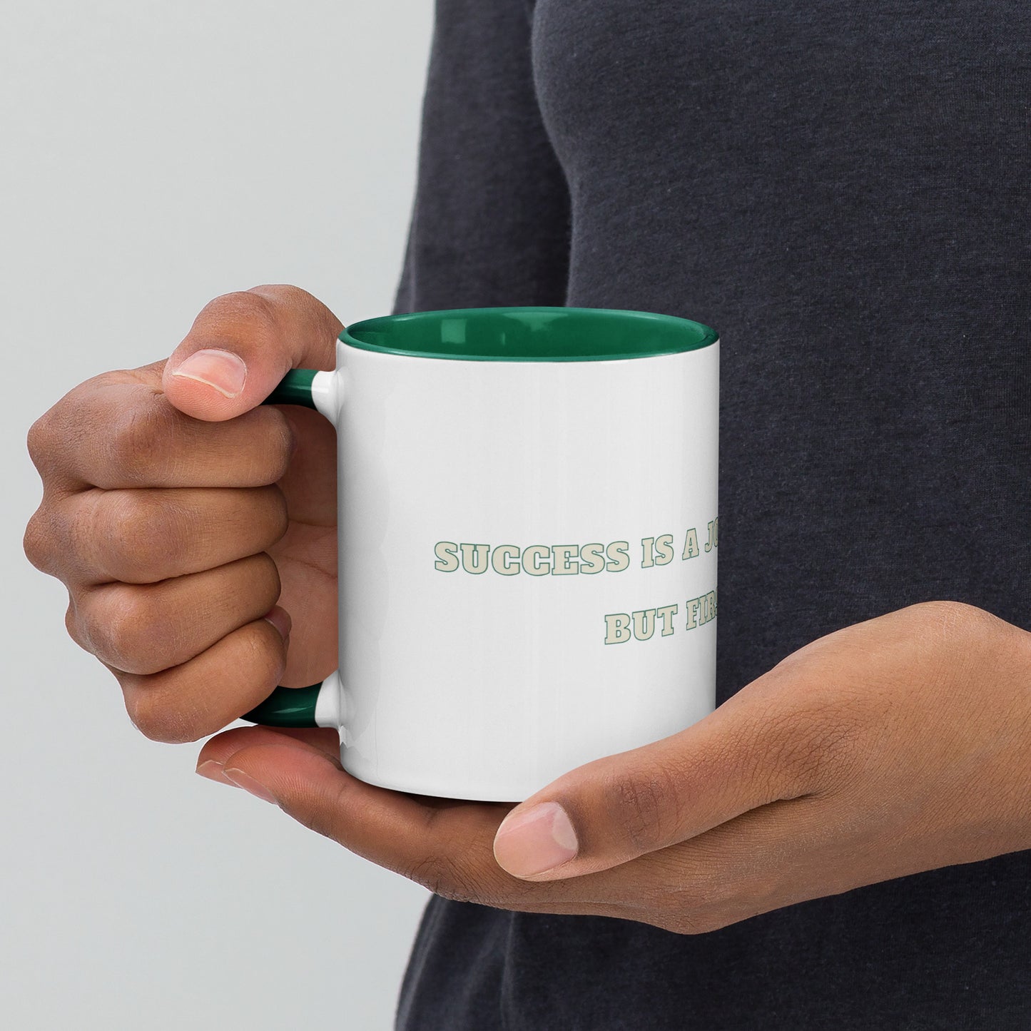 Journey Ceramic Mug w/Dark Green Color