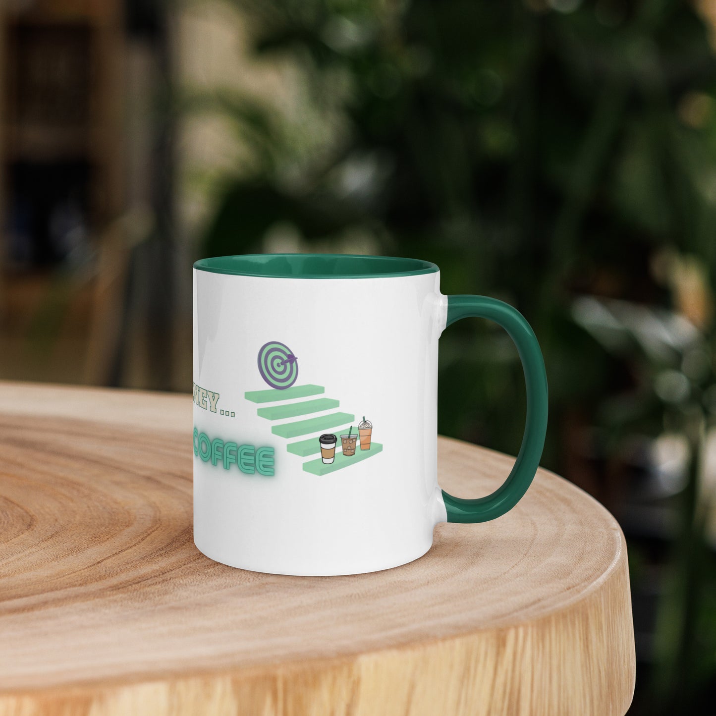 Journey Ceramic Mug w/Dark Green Color