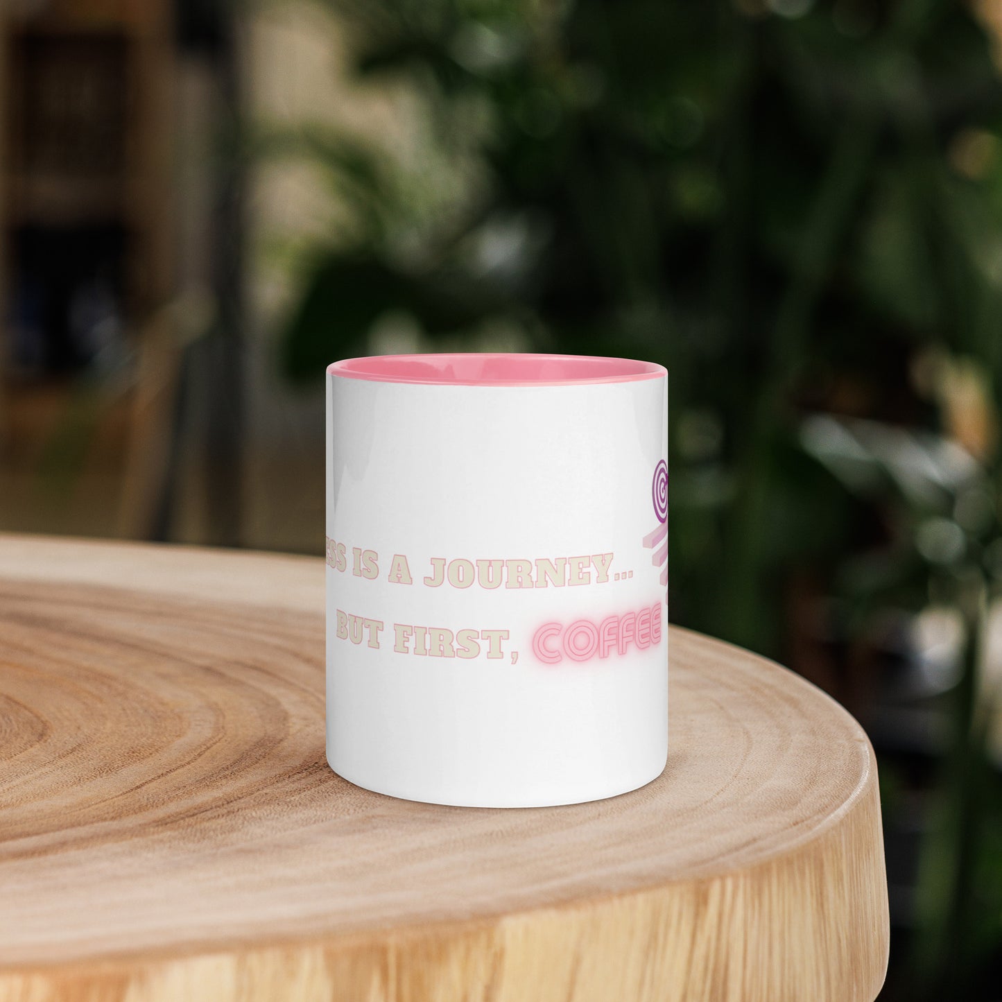 Journey Ceramic Mug w/Pink Color