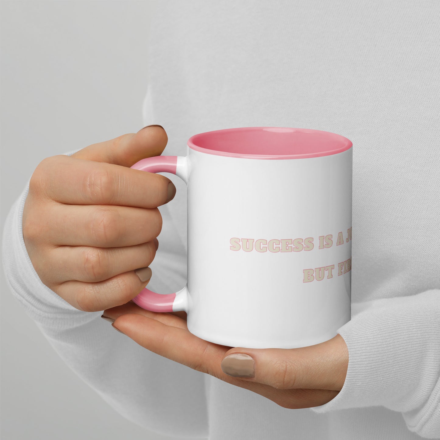 Journey Ceramic Mug w/Pink Color