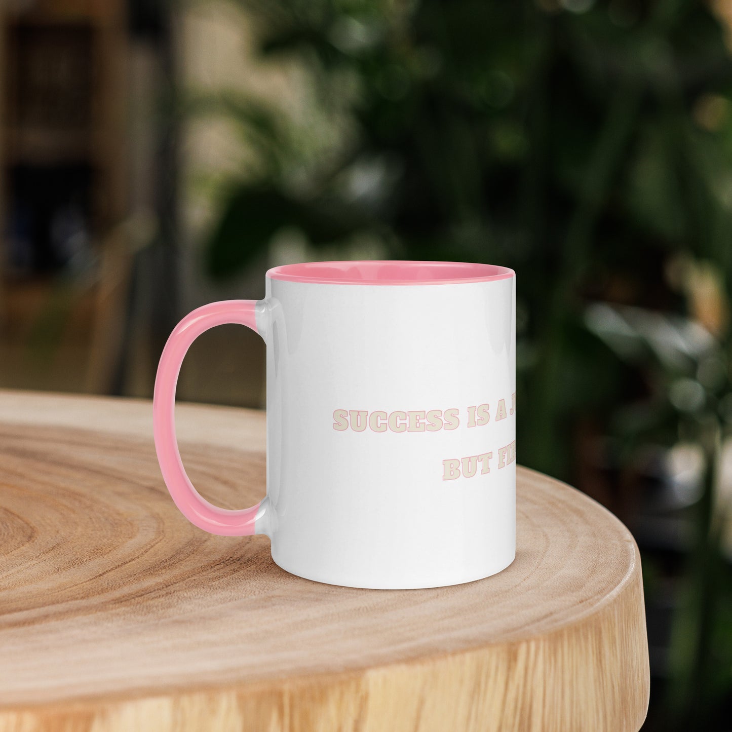 Journey Ceramic Mug w/Pink Color