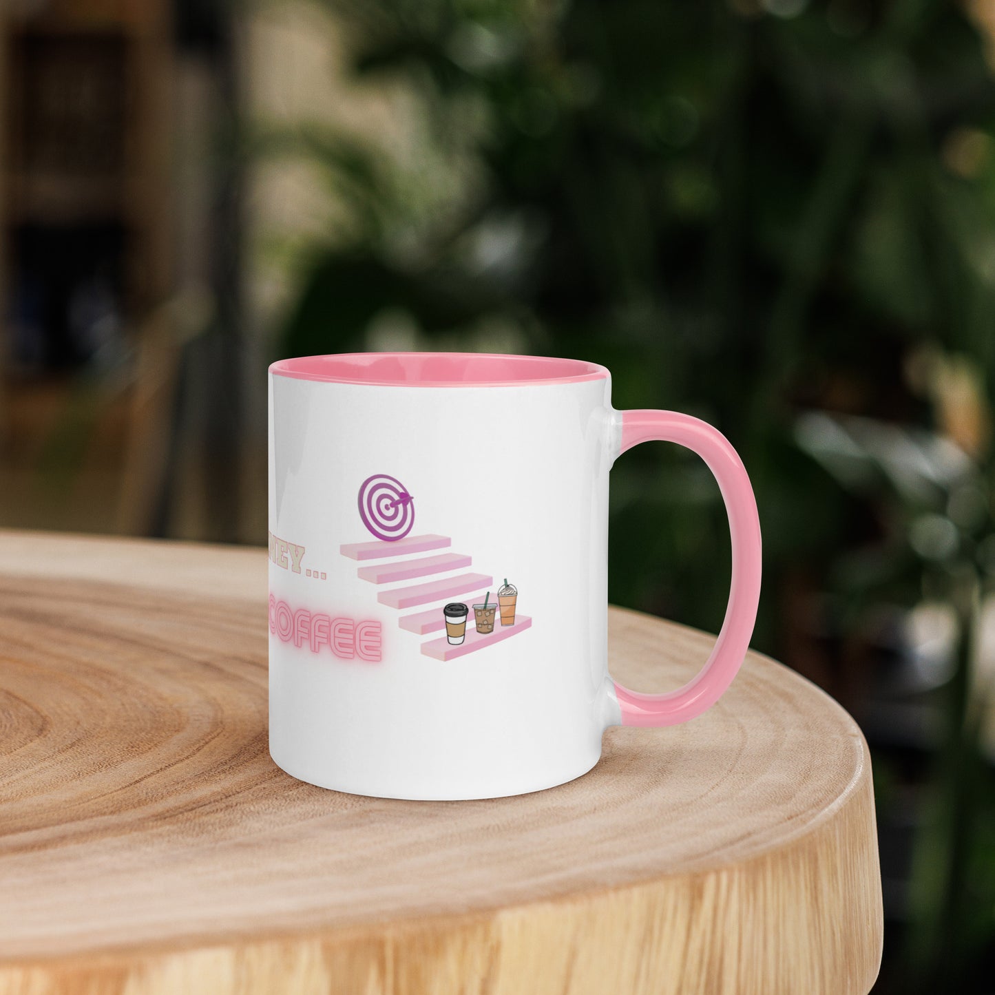 Journey Ceramic Mug w/Pink Color