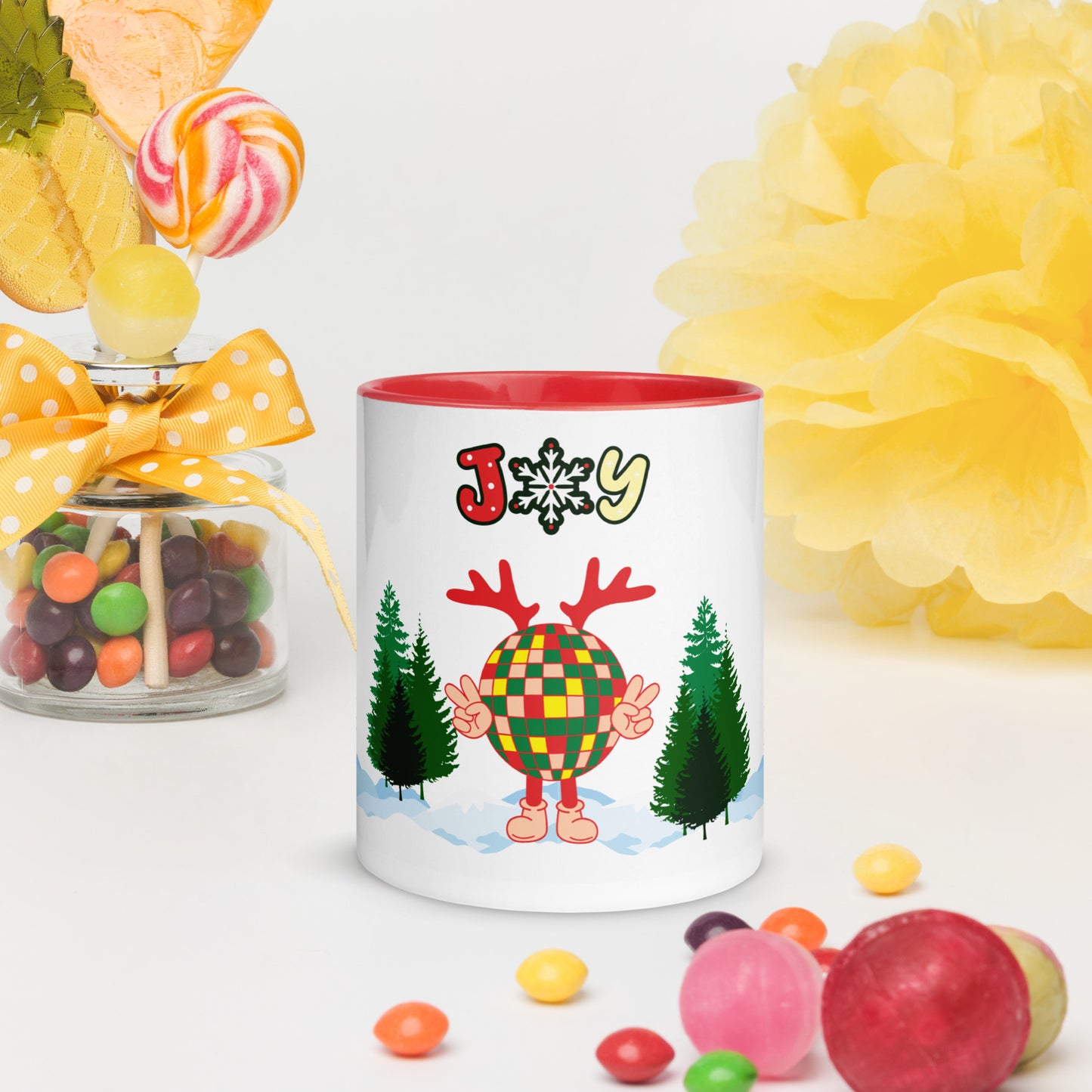 Joy Ceramic Mug w/Color Inside (L)