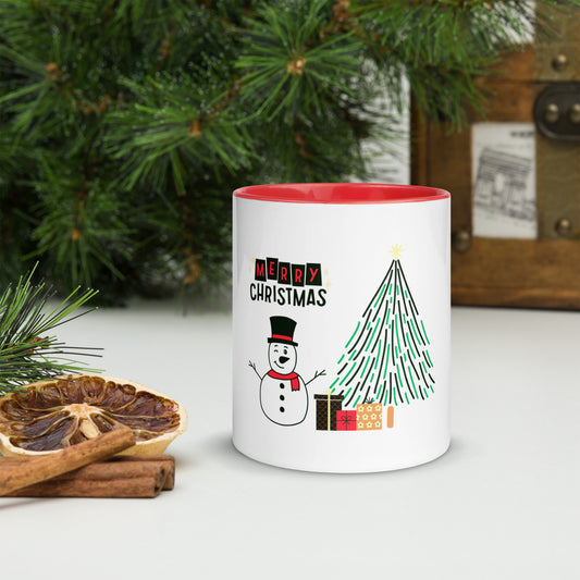 Merry Christmas Ceramic Mug w/Color Inside