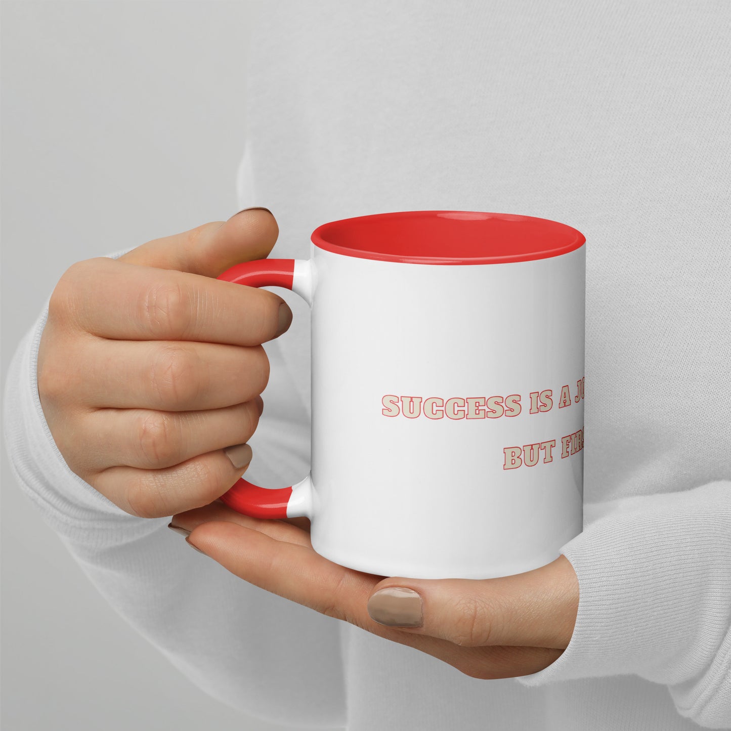 Journey Ceramic Mug w/Red Color