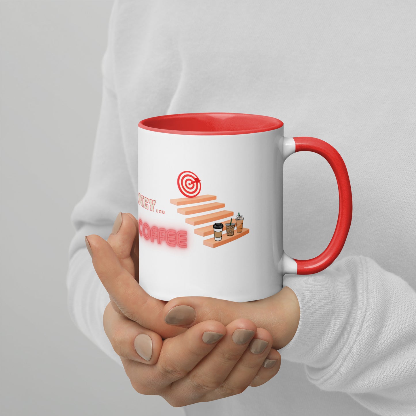 Journey Ceramic Mug w/Red Color