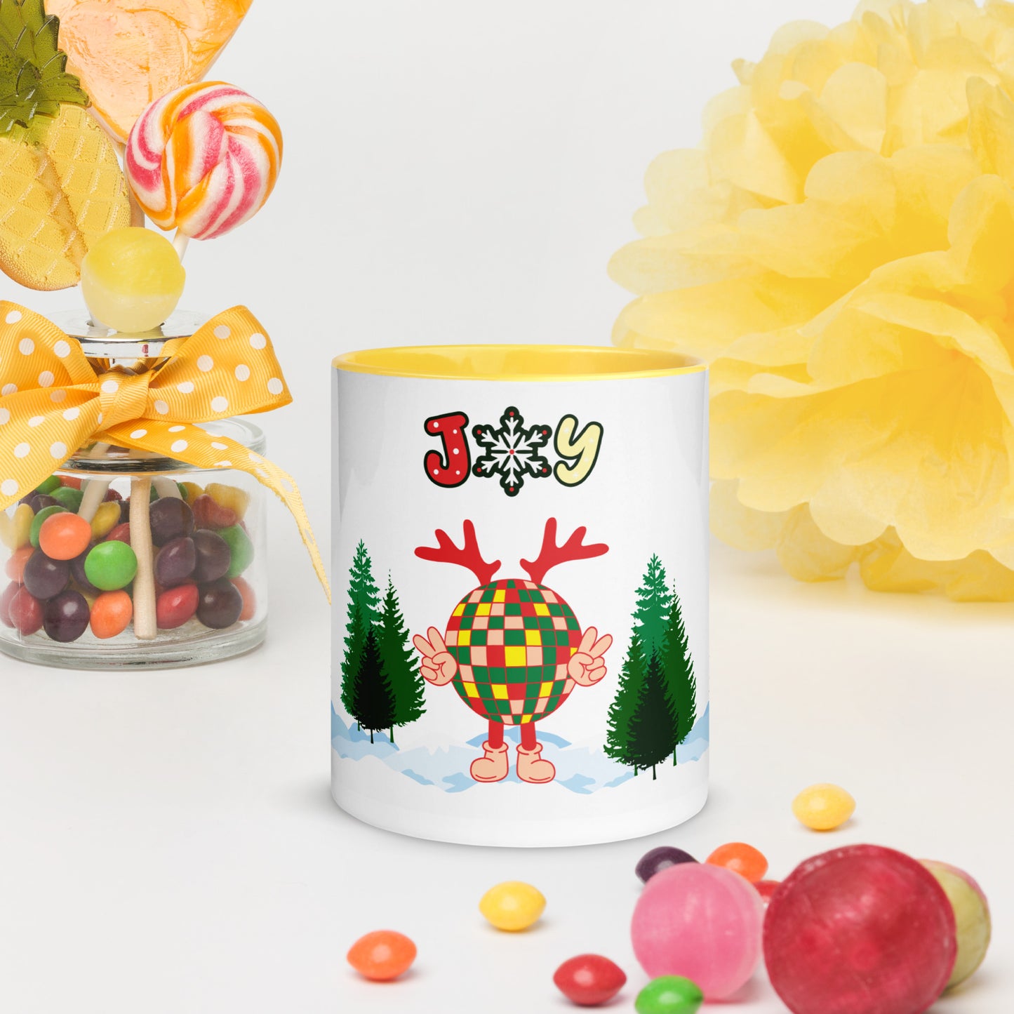 Joy Ceramic Mug w/Color Inside (L)